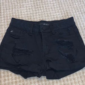 Black Ripped Jean Shorts